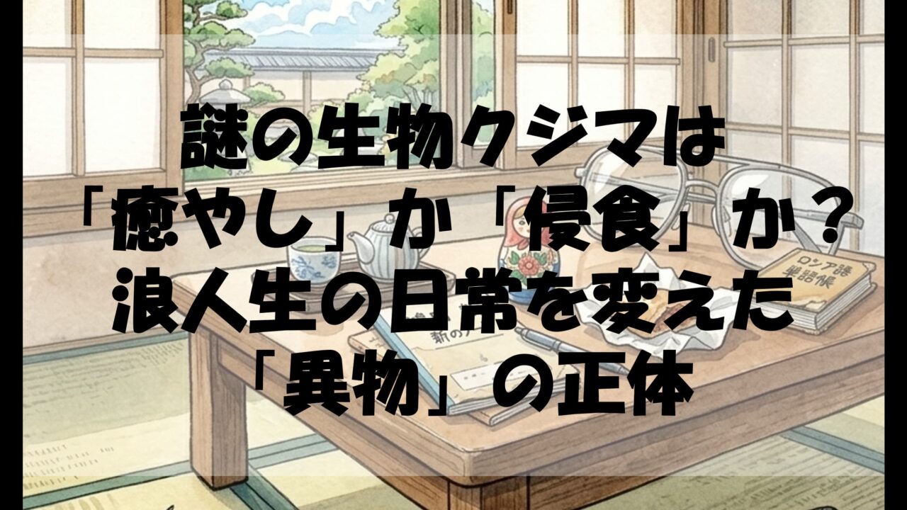 謎の生物クジマは「癒やし」か「侵食」か？浪人生の日常を変えた「異物」の正体